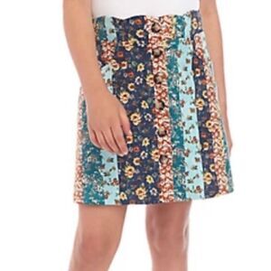 IZ Amy Byer Girls Corduroy Floral Skirt | L
